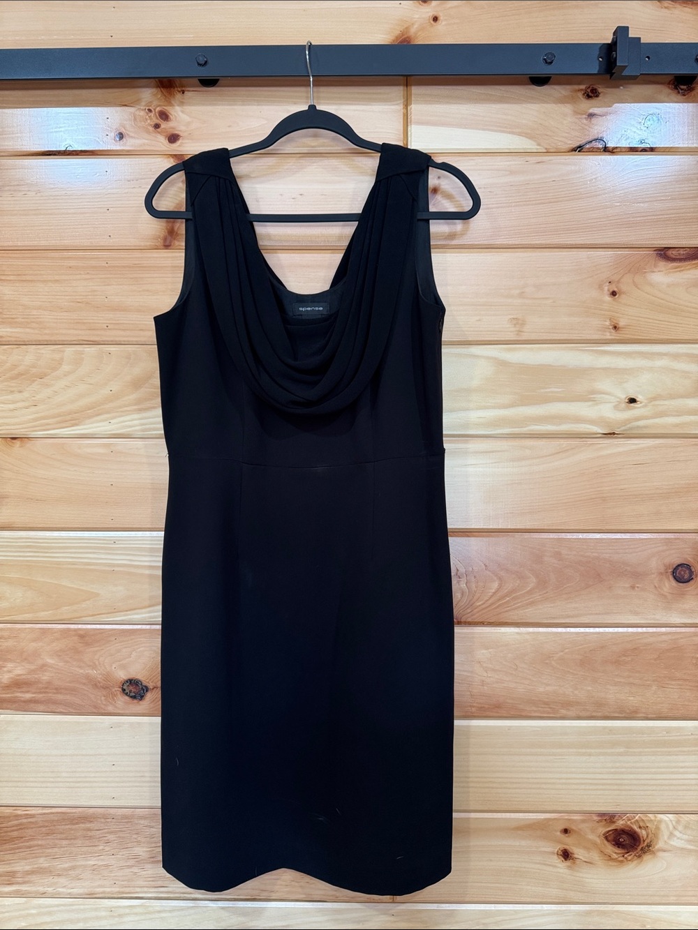 Spense Black Sleeveless Cowl Neck Midi Dress